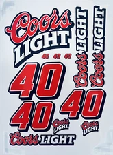 1/10 Scale R/C Racing Vinyl Decal/Sticker Sheet W/ Sponsor Sticker Coors Light