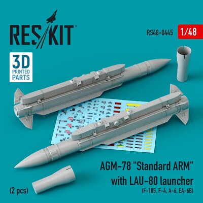 RS48-0445 1:48 AGM-78 Standard ARM with LAU-80 launcher 2pc F-105,F-4,A-6,EA-6B