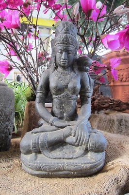 DEWI BUDDHA 47CM SHIVA STEINGUSS GARTEN EDEL FIGUR SKULPTUR DEKO TERRASSE TEICH