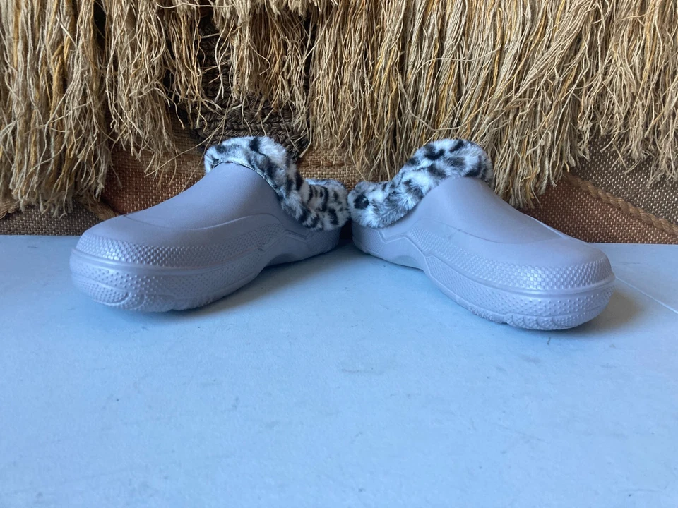 Crane Women Closed Toe Winter Warm Shoe Indoor Casual Cozy Clog Gray Slippers - Изображение 4 из 4