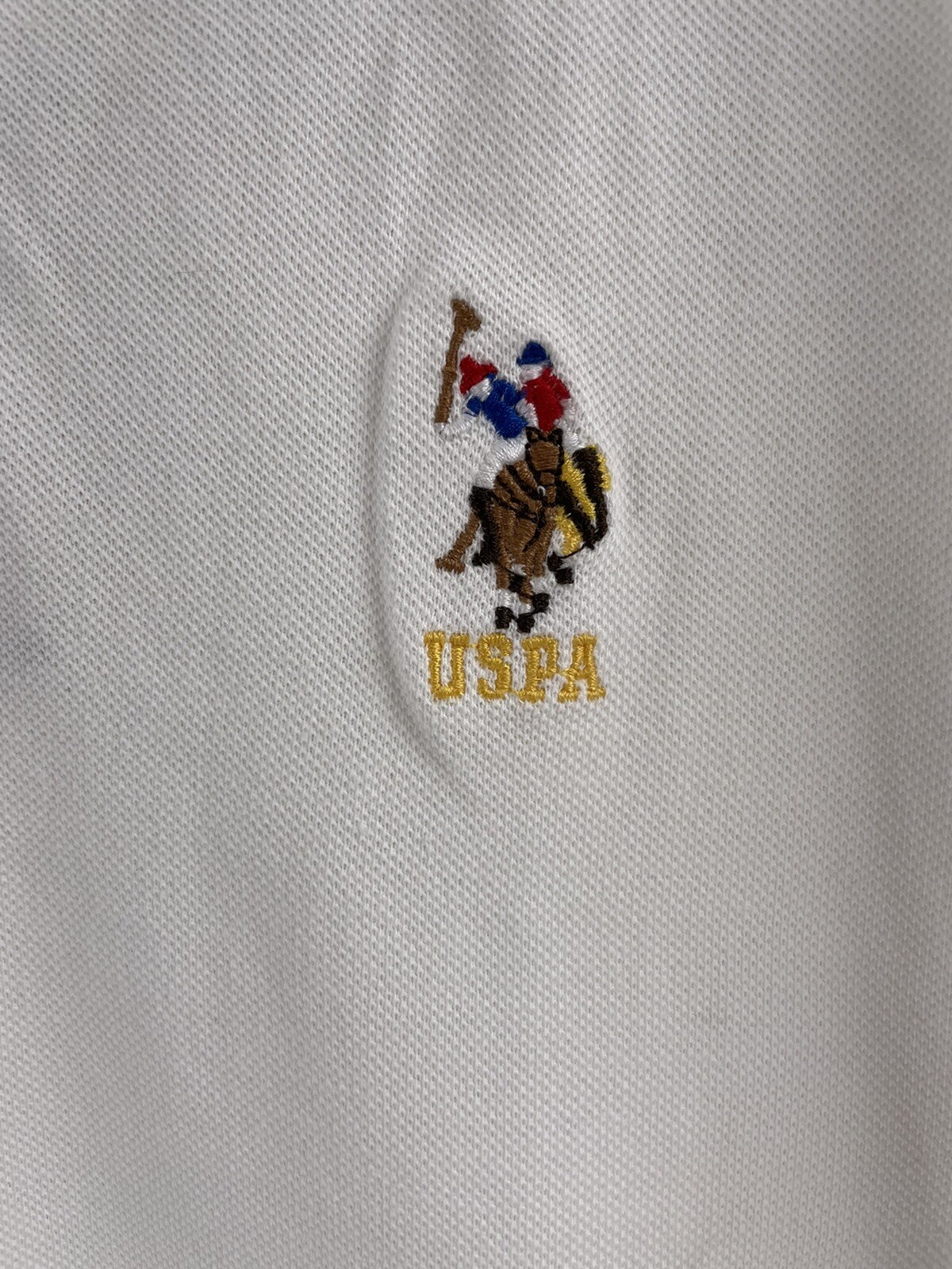 Polo Assn vintage USA camicia uomo XL bianca manica corta golf bottoni pony usata in ottime condizioni