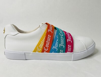 Juicy Couture Women’s Carrie Tennis Shoes WORN ONCE Rainbow Straps Sz  10
