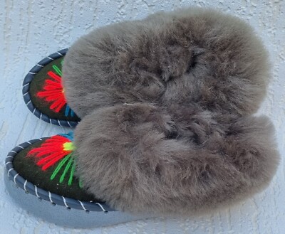 LAMMFELL Warme HAUSSCHUHE NEU, Schaffell Leder Handarbeit