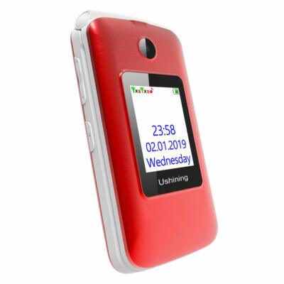 Ushining 3G Unlocked Flip Phone For Seniors & Kids – Big Buttons, Easy To Use, Dual SIM