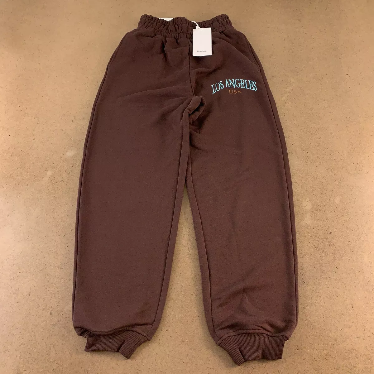 Bershka Women s Size Small Brown Los Angeles Logo Jogger
