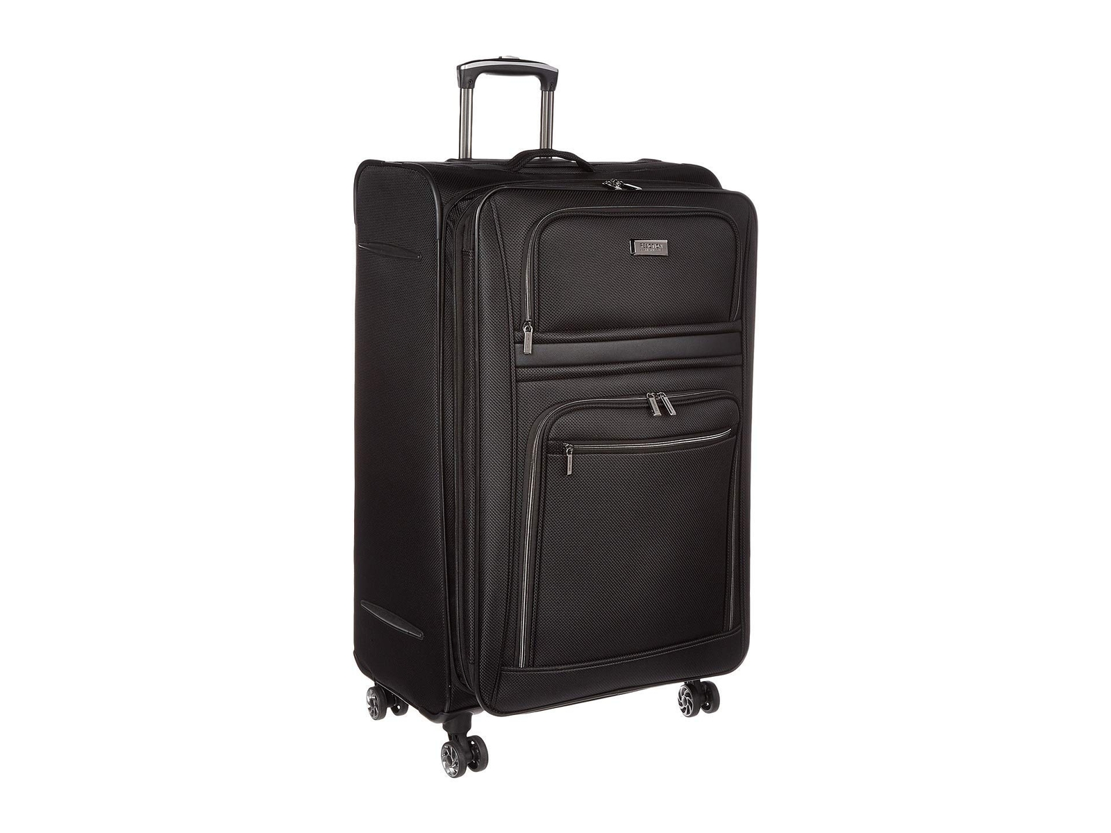 Rugged Roamer Lightweight Softside Expandable 8-Wheel Spinner Luggage, Black,...