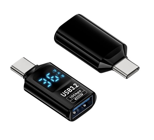 USB C to USB A LED Display Fast Charge Data Adapter 10Gbps | Male to Female - 第 1/5 張圖片