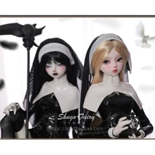 1/4 BJD SD Resin Ball Joint Doll Girls Face Makeup Nun Clothes Wigs Full Set Toy