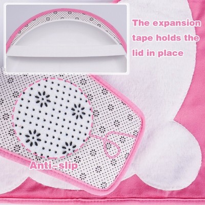 Festival Bathroom Toilet Lid Cover and Toilet Rugs Set with Easter Rabbit