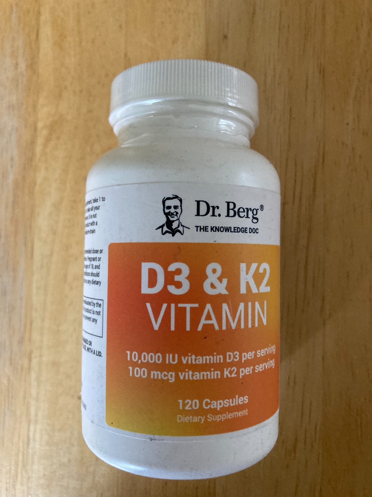 Dr. Berg D3 K2 Vitamin 10000 IU w/MCT Oil Includes 100 mcg MK7 K2 120