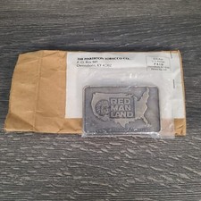 Vintage Red Man Land Home of Americas Best Chew Brass Belt Buckle - New