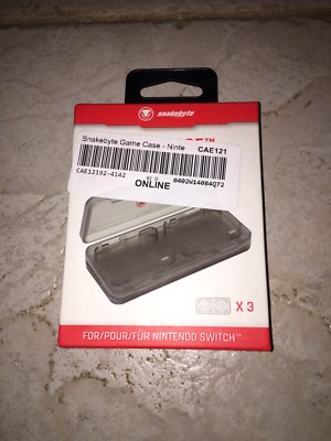Snakebyte Game Cases (3) for use with Nintendo Switch Cartridges holds 12 games