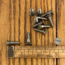 Antique Wood Screws #12 X 7/8 Flat Head Slotted Steel Old Store Stock American