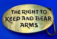 2nd Amendment The Right To Keep and Bear Arms Solid Brass Aminco Belt Buckle
