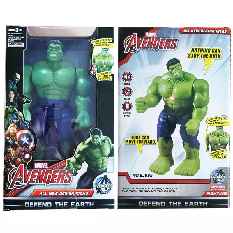 MARVEL AVENGERS ELECTRONIC TALKING HULK WALKING ACTION FIGURES LED KIDS TOY GIFT