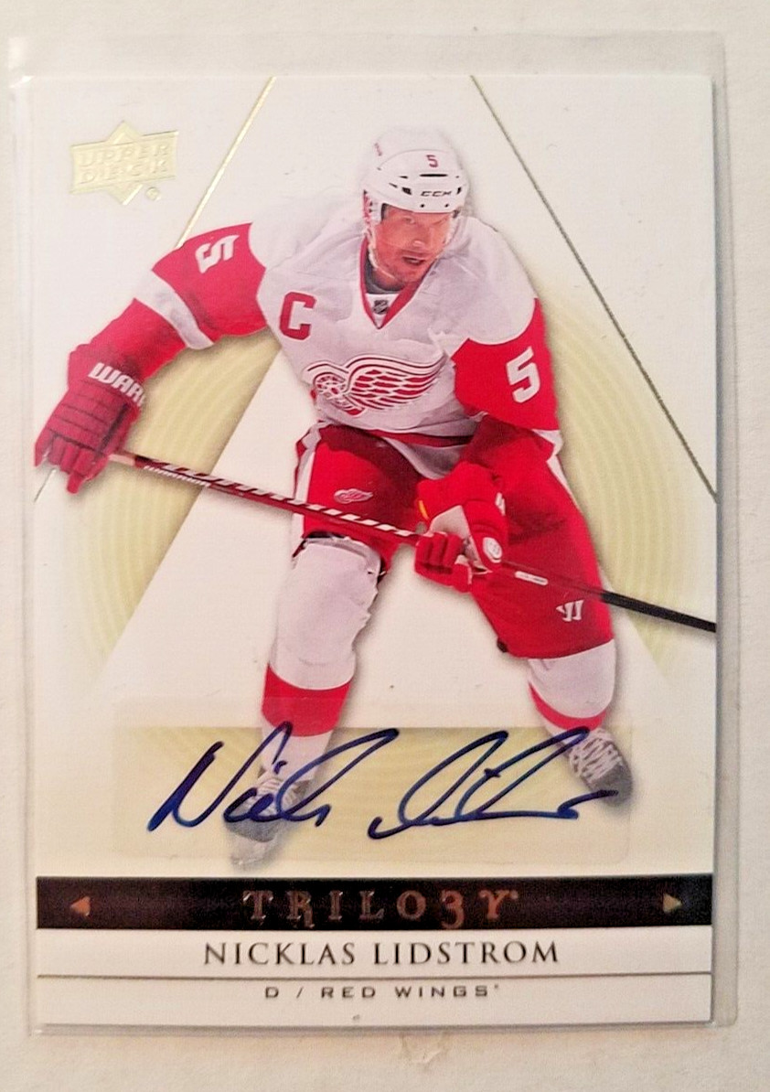 Nicklas Lidstrom Auto 2013-14 Upper Deck Trilogy #34 Detroit Red Wings A6