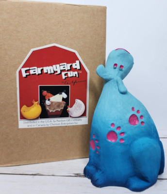 Farmyard Fun by Artforum, 5.5'' Tall, 'Digger' the Dog in a Funky Color Blue, New