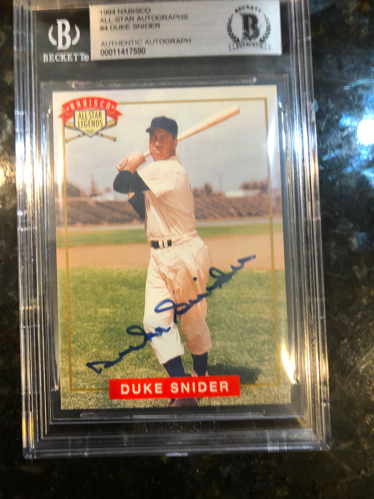 Duke Snider Autographed Signed 1994 Nabisco BAS HOF 