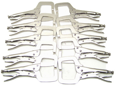10 pcs 11'' LOCKING C CLAMPS WITH REGULAR TIPS VISE WELDING CLAMP HOLDING DENT