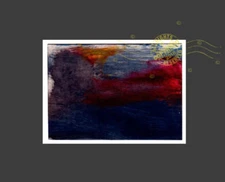 Stormy Seas Ventura 2007 by Cathy Peterson * Abstract Painting * ACEO Night Sky