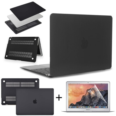 Black Shell case cover +Screen Skin For Apple Macbook Air Pro 11 12 13 14  15 16 UK