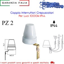 Coppia Interruttori Crepuscolari Per Luci 1000W IP44