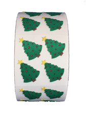 400 Christmas Tree Stickers in roll of 100 modules 2"x2" Each Sticker 1" RF8002