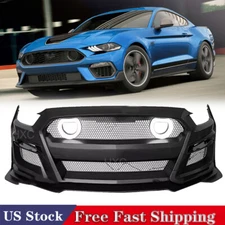Front Bumper Cover w/ LED Grille grill For 2015-2017 Ford Mustang Mach 1 Style