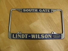 City SOUTH GATE Lindt-Wilson FORD Old School Vintage So-Cal  License Plate Frame