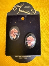 Golden Retriever Dog Earrings Posts Kiln Fired Porcelain Julie Zsupnik