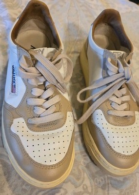 AUTRY MEDALIST WOMENS SIZE 40 EU US 9.5 SNEAKERS. WHITE-BEIGE-BROWN GREAT...
