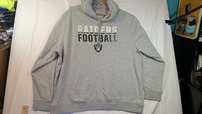 Fanatics Men's Raiders NFL Fade Out Pullover Hoodie 3XL Heather Gray