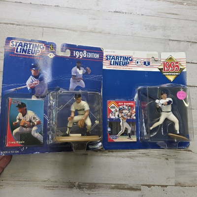#ad Houston Astros STARTING LINEUP Log of 2 Collectible Figures Biggio amp; Bagwell $15.99