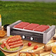 Commercial Electric 18 Hot Dog 7 Roller Grill Cooker Machine 1200W