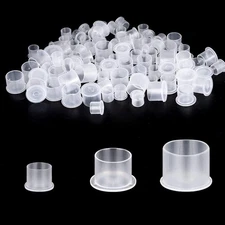 300pcs Ink Caps with Base Tattoo Cups White 