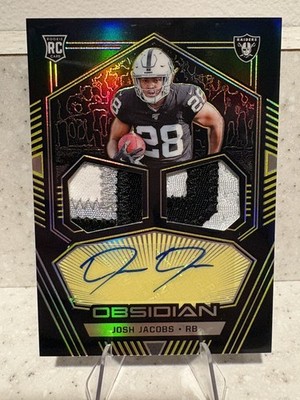 2019 Panini Obsidian Josh Jacobs Gold Rookie Patch Auto /25