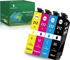 212XL Ink Cartridges For Epson WorkForce WF-2830 WF2850 XP-4100 4105 -4PK