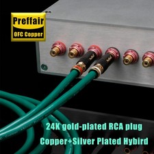 Preffair Silver Plated +Copper hybird HiFi RCA Cable Audio RCA Signal Wire 