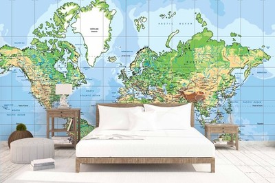 3D Country Distribution World Map Wall Murals Wallpaper Murals Wall Sticker