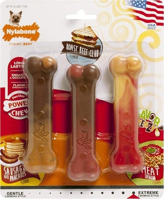 Nylabone Original Bone Power Chew Toy for Dogs, Durable Dog X-Small, Brown 