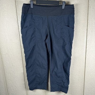 prAna Koen Capri Pants Women Large Black Stretch Hiking Travel Outdoor Gorpcore