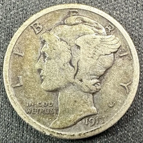 1917 S Mercury Dime - VF - Nice Toning- Better Date and Grade - Free Shipping