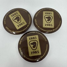 3x Vintage Button Pin Pinback 100 Years of Heritage Conservation Canada Beaver