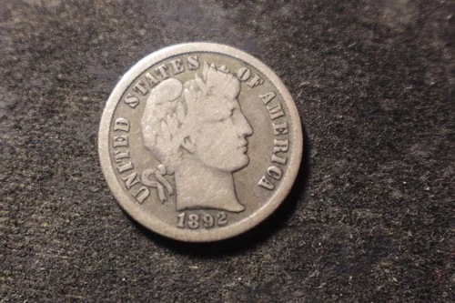 1892-S VG F Full Date and Rims Barber Liberty Dime Nice Reverse LAX