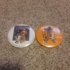2-VTG 1977 ORIGINAL STAR WARS R2-D2 C-3PO 3" Button Pinback Pin Badge FACTORS FS — photo 1