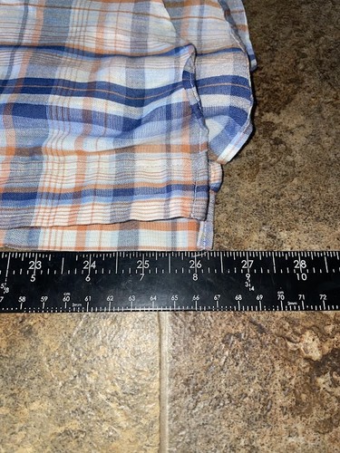 Camisa Levis Para Hombres Mediana Azul Naranja Cuadros Perla Occidental A Presión Manga Larga EE. UU. - Imagen 16 de 16