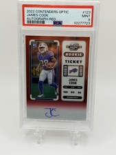 2022 Panini Contenders Optic - Rookie Ticket RPS Auto James Cook Red Prizm /149
