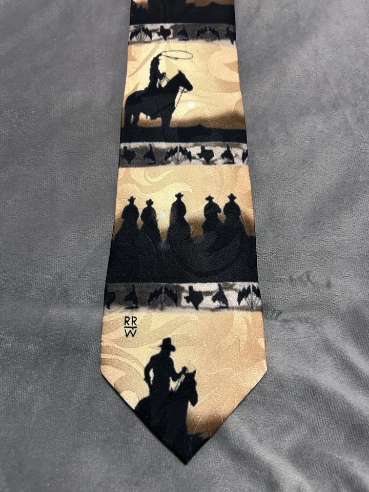 Corbata de cuello vaquero Rockmount Ranch Wear "Sunset Riders" Tru-West seda hecha en EE. UU. Foto 2 de 4