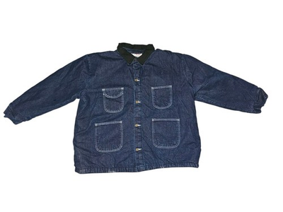 #ad Vintage BOB BARKER Denim Chore Coat Blanket Lined Cotton Barn Jacket Men’s 3XL $70.00