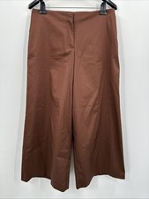 Worthington Pants 12p Wide Leg Ankle Pure Brown Modern Work Business Casual NEW